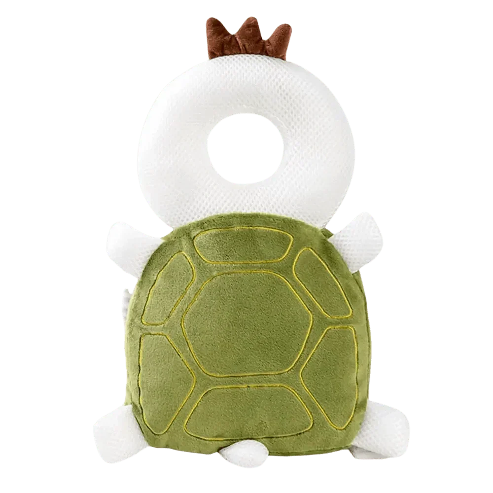 Baby's adjustable head protector, soft infant gear for crawling & walking, ensures safety during playtime.