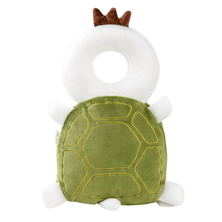 Baby's adjustable head protector, soft infant gear for crawling & walking, ensures safety during playtime.