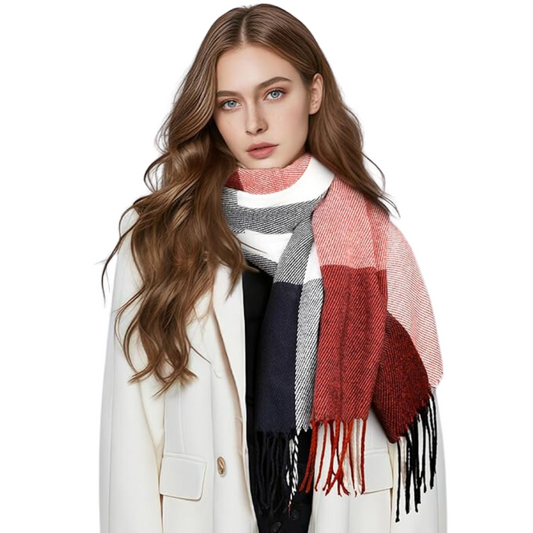 Soft cashmere blend winter scarf for women, warm & cozy. Perfect for cold weather.