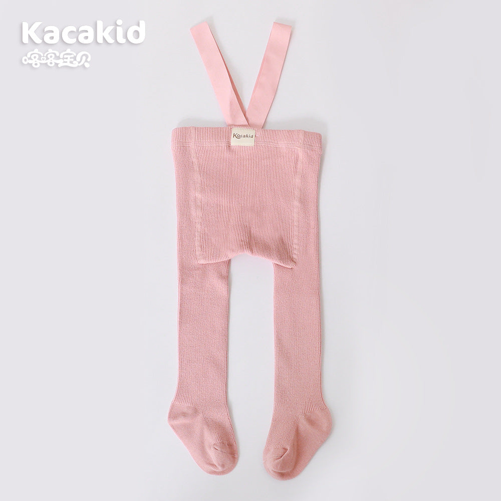 Comfortable soft cotton knitted high-waist trousers for babies. Unisex design for girls & boys.