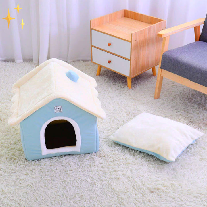 Cozy pet bed house, an animal shelter & pet furniture for cats, small dogs, and furry friends.