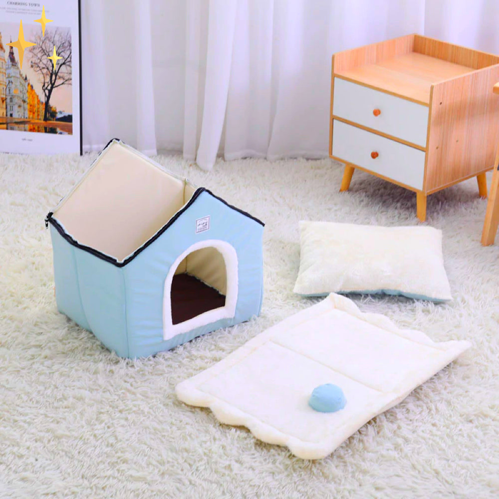 Ultra soft dog & cat bed, a cozy DreamNest pet house providing ultimate comfort for your furry friend.