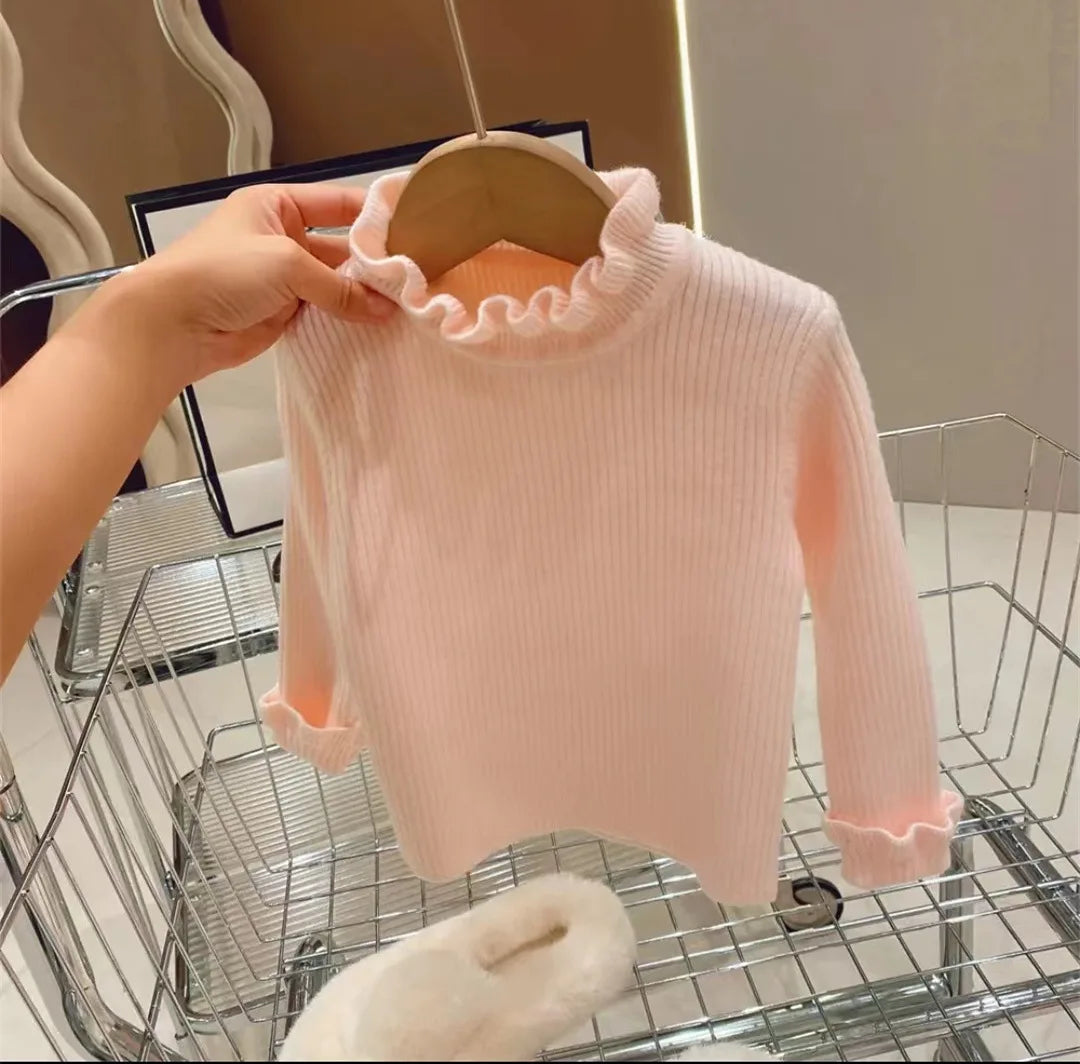 Soft, cozy toddler long-sleeve sweater in a warm knit for everyday comfortable kids' playwear. Unisex children's autumn/winter apparel.
