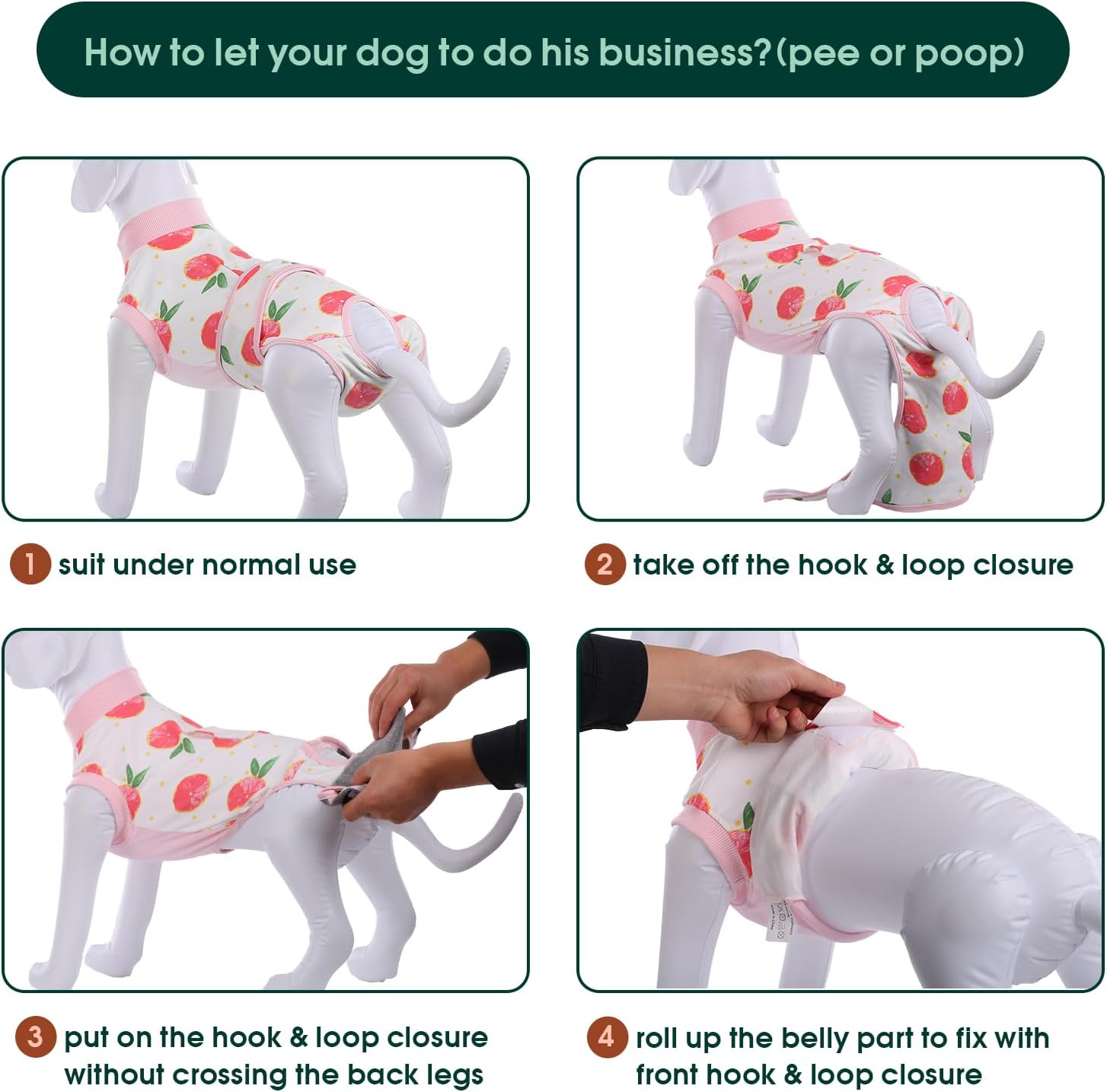 Dog & cat recovery suit for post-surgery protection, prevents licking and scratching.