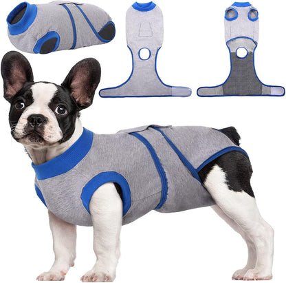 Comfortable dog recovery suit, a gentle alternative to the cone for post-op wound care.