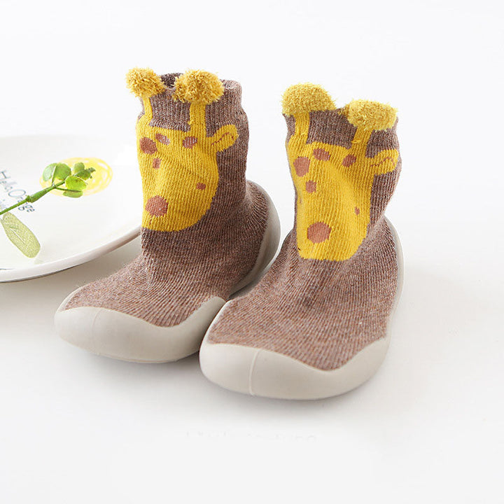 Toddler anti-slip knitted shoes ensuring safety & comfort for walking & playing indoors or out.
