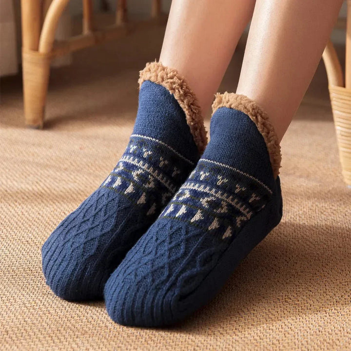 Ultra-soft chenille plush socks providing cozy comfort and warmth, ideal as house or sleep socks.