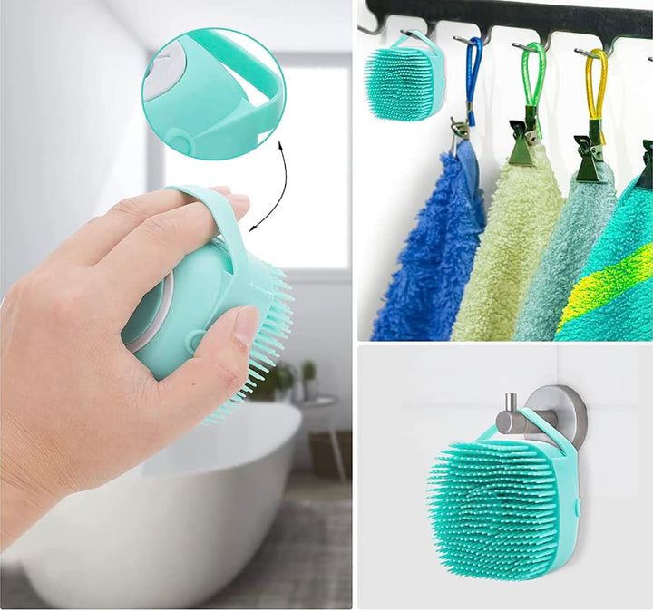 Versatile soft silicone pet brush for bathing & grooming dogs & cats, a must-have animal care accessory.