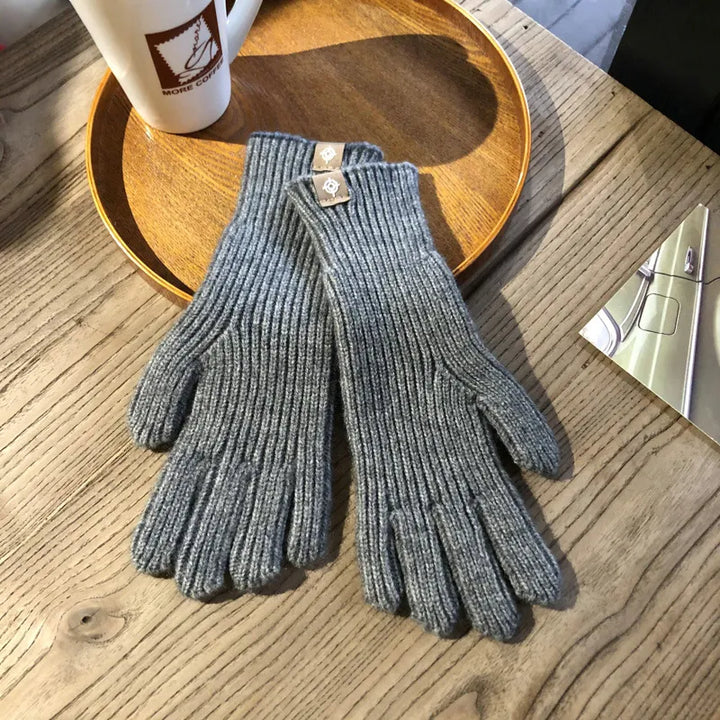 Soft cotton women's gloves, touchscreen compatible. Keeps hands warm & stylish during cold winter.