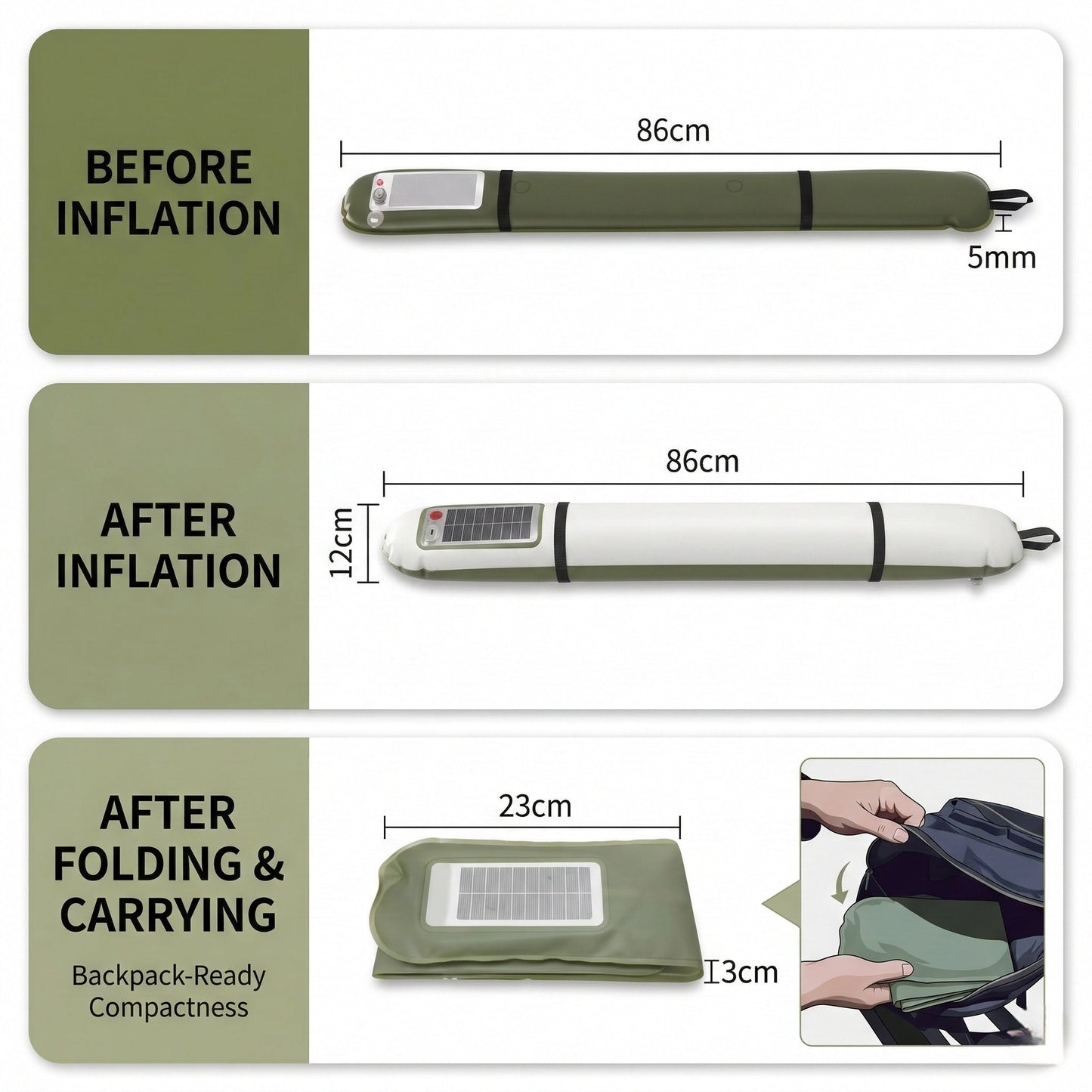 Camping lantern with solar charging, waterproof and highly portable.