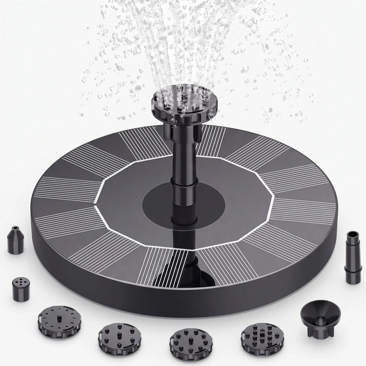 Floating solar fountain for ponds, no electricity needed. Adds a lovely water feature & garden decor.