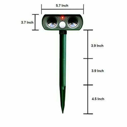 Compact solar animal repeller, weatherproof design, ideal for continuous garden & lawn pest deterrence.