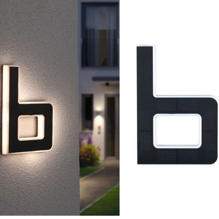 Essential solar illuminated house number for clear address visibility, great for delivery helpers.