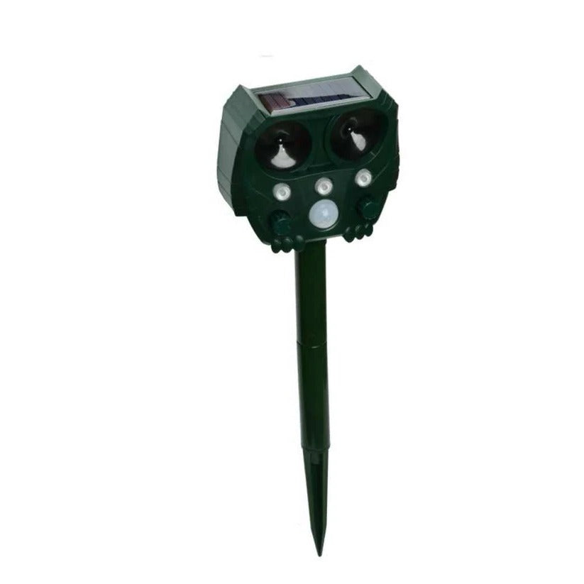 Powerful solar ultrasonic animal deterrent for outdoor use, offering 24/7 pest protection.