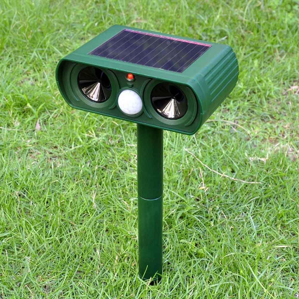 Solar ultrasonic animal repellent effectively protects gardens from pests with motion-activated technology.