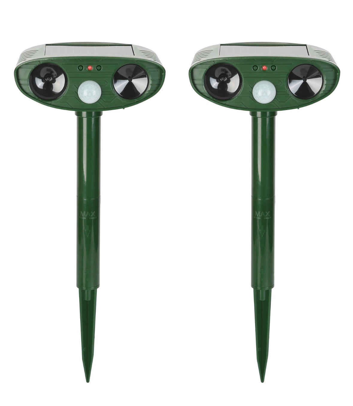Solar Ultrasonic Chipmunk Repeller, an effective outdoor animal deterrent for gardens & yards.
