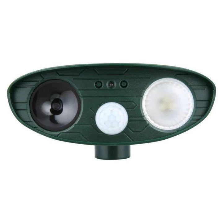Eco-friendly solar ultrasonic wildlife repeller, offering chemical-free garden pest control.