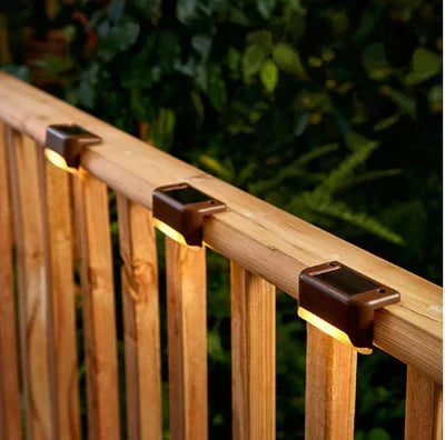 Brown SolarGuard waterproof patio LED light for outdoor gardens. Wireless & energy-efficient driveway lighting.