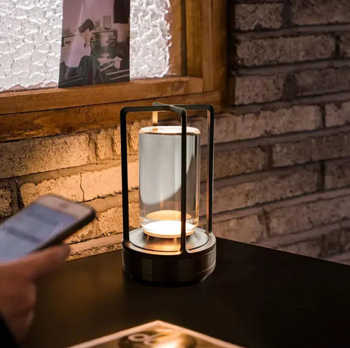 SolisAura wireless decorative LED lantern, perfect for indoor home decor, garden ambiance, or outdoor lighting.