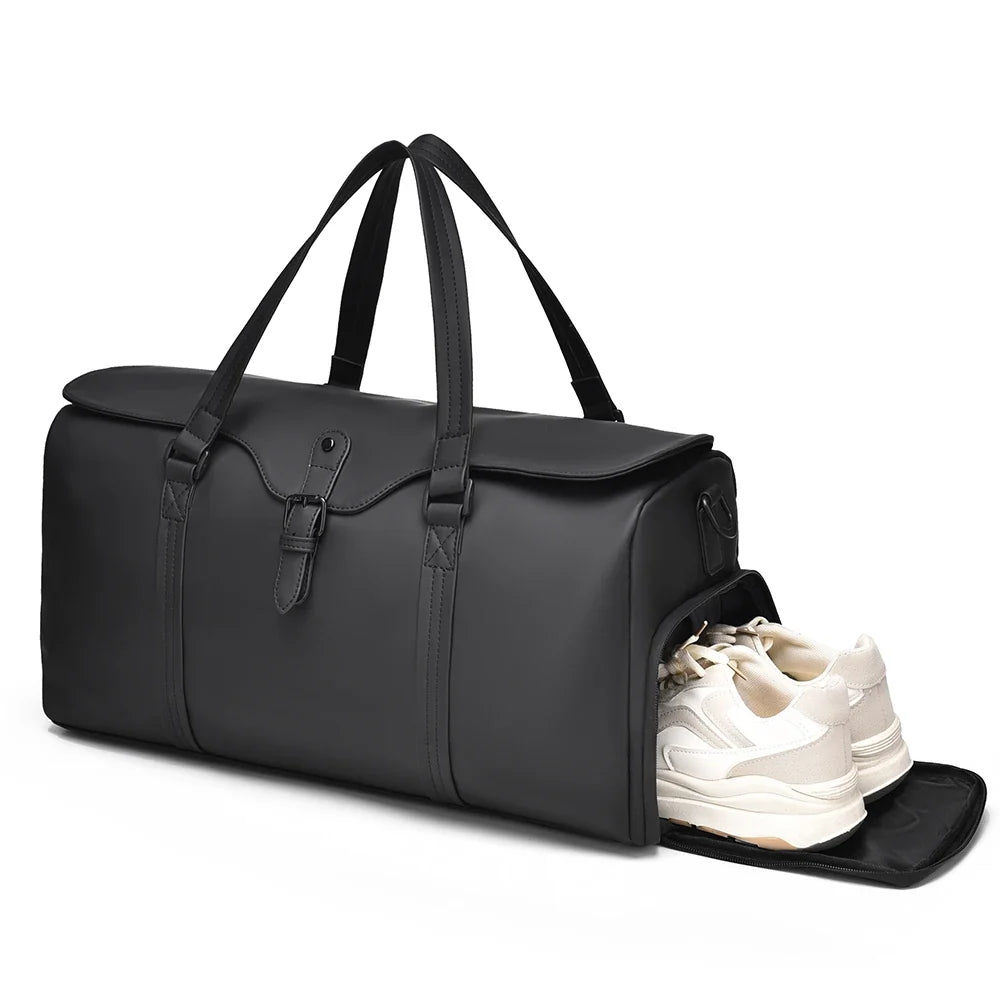 Multi-purpose travel duffle bag: a stylish carry-on, weekend bag, and gym essential for men & women.