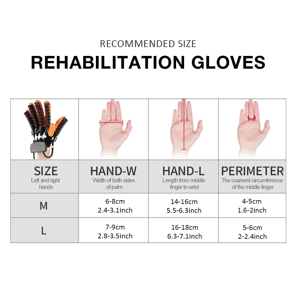 Electric hand rehabilitation glove for stroke recovery. Enhances finger exercise, flexibility, and circulation.