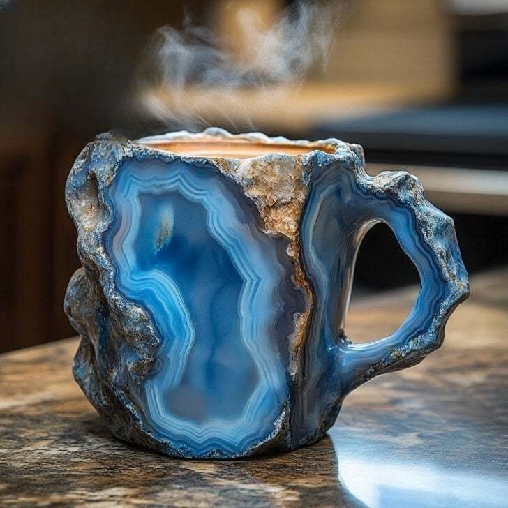 Sparkling crystal coffee mug, handcrafted with a unique design for an inspired morning sip. Elegant kitchenware.