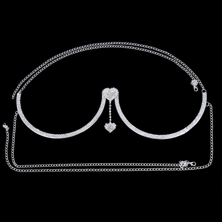 Fashionable adjustable rhinestone necklace, a beautiful chest pendant jewelry piece for women. Adds sparkle.