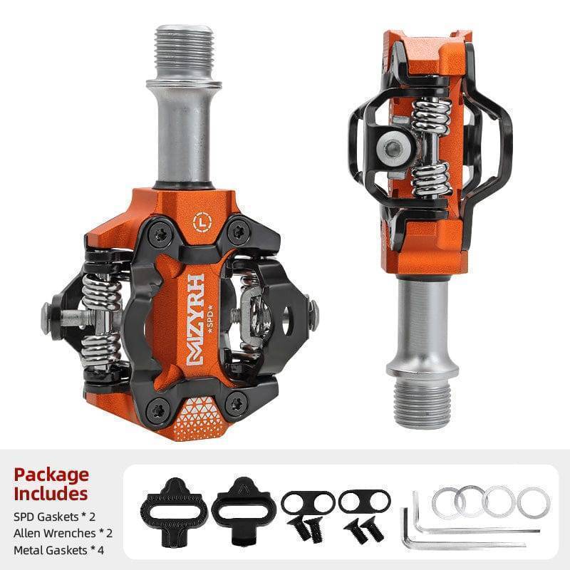Bottom view of SPD road cycling pedal, highlighting wide platform for secure footing and stability