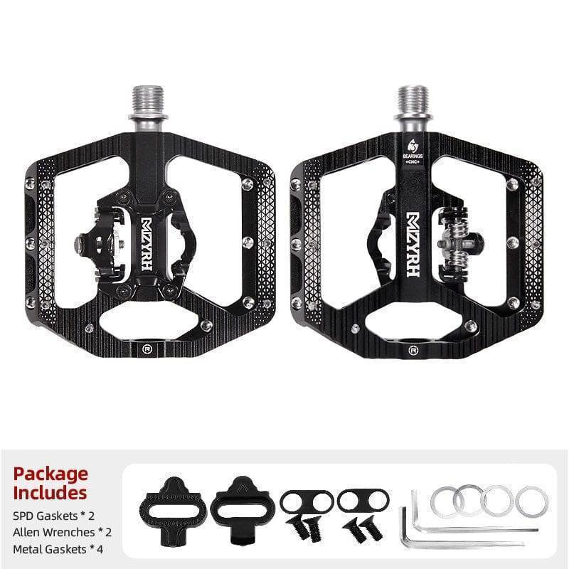 Ergonomic SPD MTB pedals with adjustable tension, customizable for various rider preferences