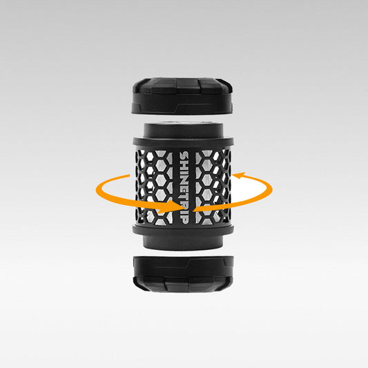 Spin-Glow Modular Camp Light, portable dimmable LED lantern for stress relief & outdoor adventures