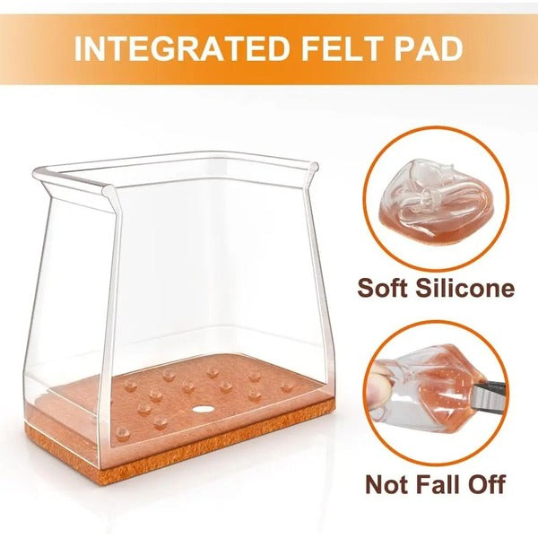 Square furniture glides: 24 anti-scratch chair leg protectors for floor & noise reduction. Home accessories.