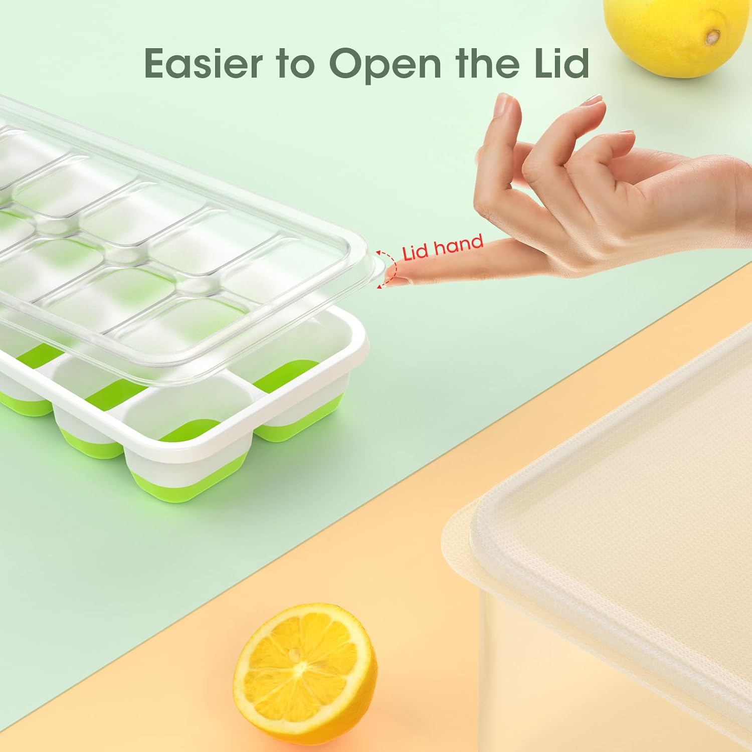 Bar accessories: Stackable silicone ice cube trays with bin for effortless ice, ideal for cocktails.