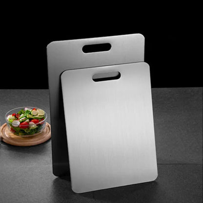 Versatile stainless steel dough board & cutting surface. Ideal for baking, chopping, and hygienic food prep.