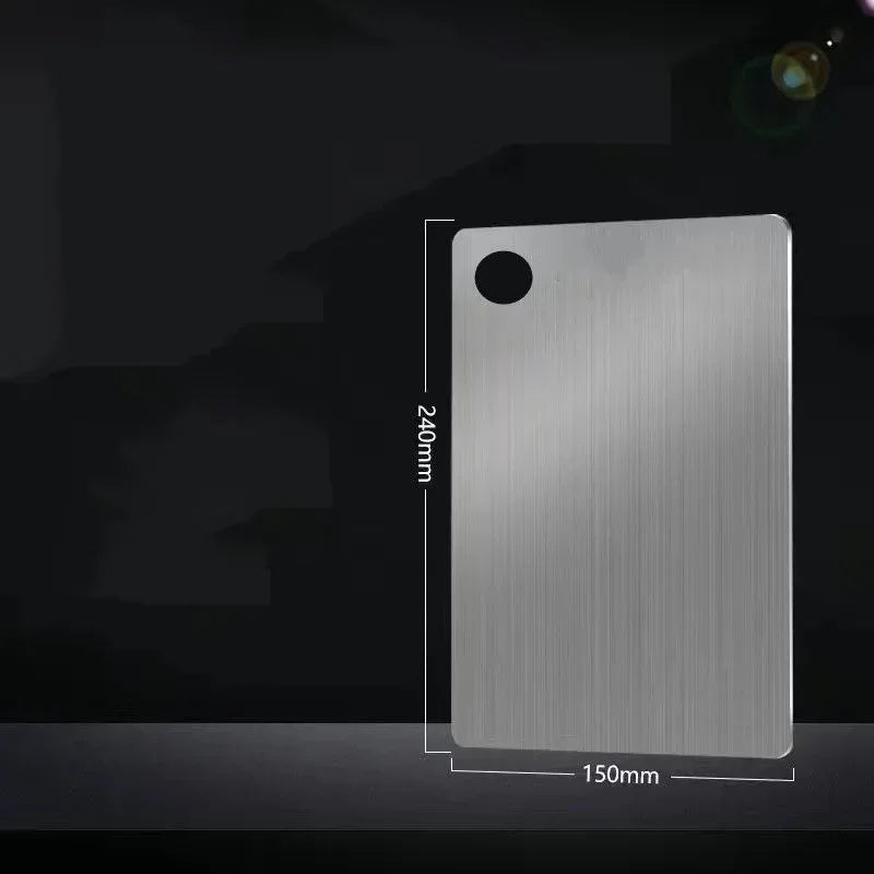 High-quality stainless steel chopping board, a durable and hygienic kitchen tool for all your food prep needs.