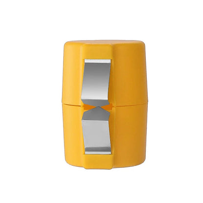 Versatile plastic & stainless steel egg cracker. Mess-free kitchen tool for baking, cooking & separating eggs.