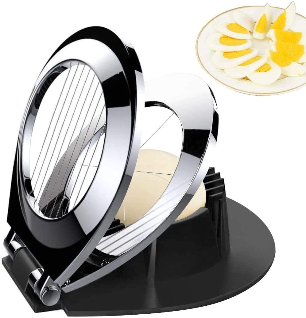 High-quality stainless steel egg slicer. Achieve 3 different slicing styles for all your food prep needs.