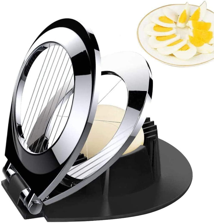 High-quality stainless steel egg slicer. Achieve 3 different slicing styles for all your food prep needs.