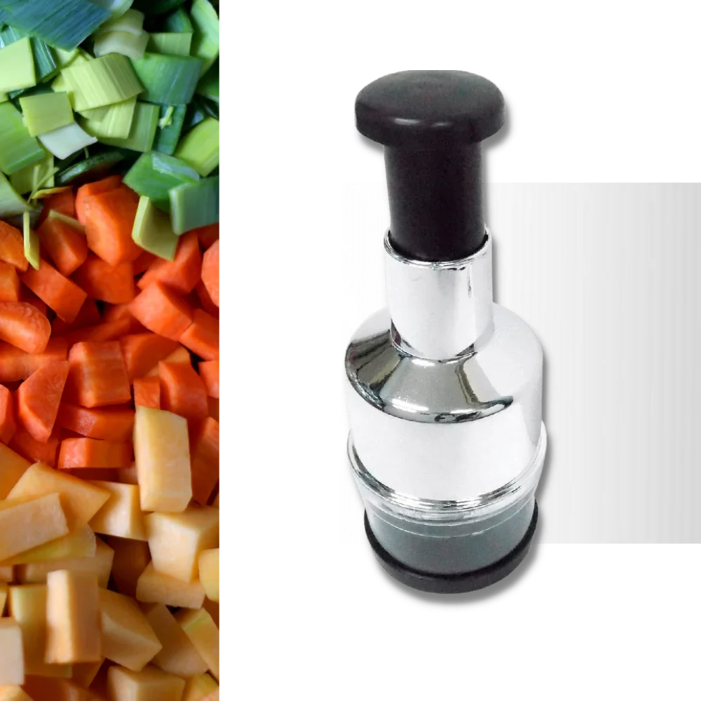 Manual stainless steel garlic mincer, durable & easy to clean, ideal for vegetable prep.