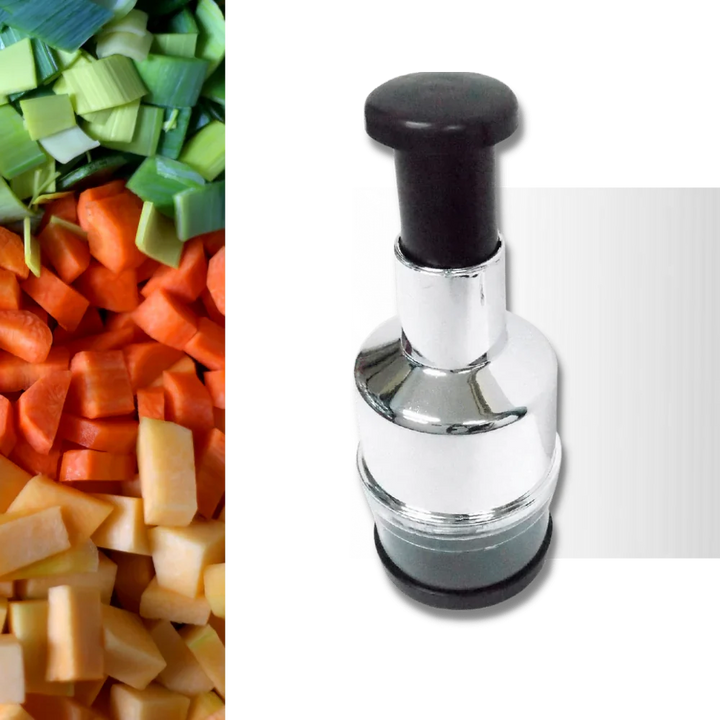 Manual stainless steel garlic mincer, durable & easy to clean, ideal for vegetable prep.