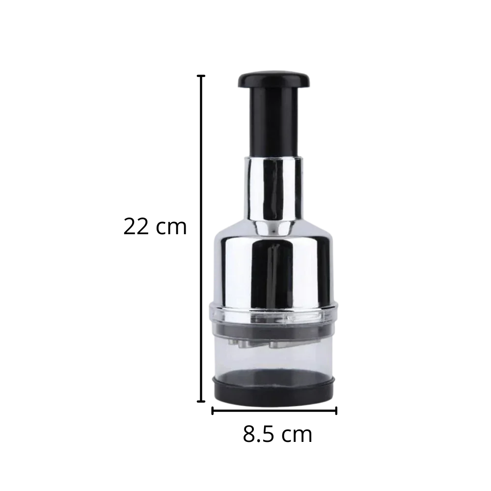 Chop garlic fast with this stainless steel manual chopper, a convenient kitchen essential.