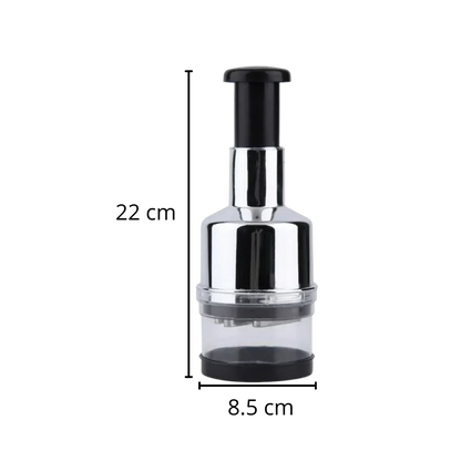 Chop garlic fast with this stainless steel manual chopper, a convenient kitchen essential.