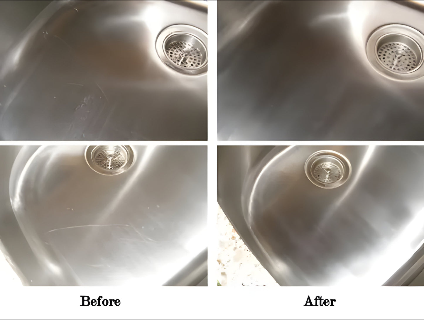 Stainless steel scratch remover for home kitchen cleaning. Polishes metal surfaces, removes rust & restores shine.