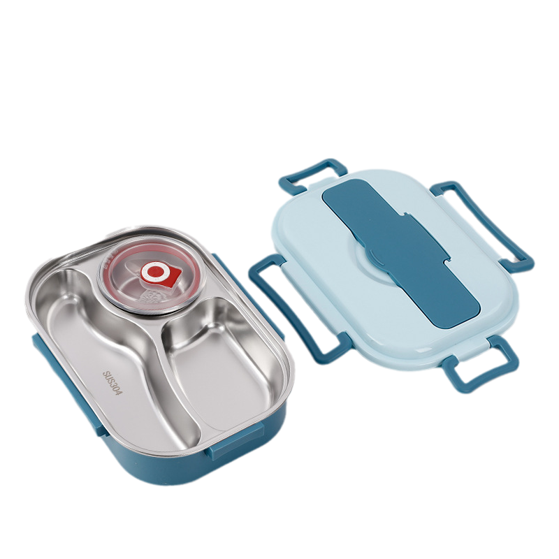 Practical thermal bento box, sturdy stainless steel for everyday school & work use.
