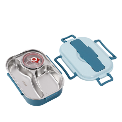 Practical thermal bento box, sturdy stainless steel for everyday school & work use.
