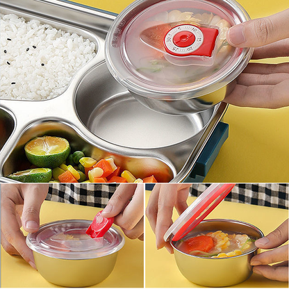 Insulated stainless steel food container, keeps meals warm & fresh for meal prep.