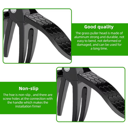 Durable stand up weed puller tool, ideal for root removal & easy yard maintenance without bending.