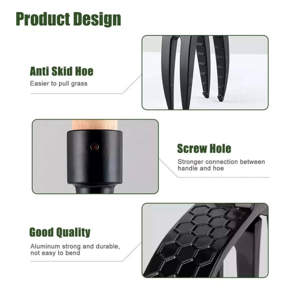 Outdoor living stand up weed puller. No-bend design for comfortable & efficient weed removal.