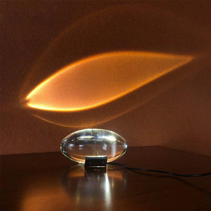 StarGlow Crystal Eye Night Lamp projecting a dazzling galaxy display, perfect for a relaxing bedroom ambiance.
