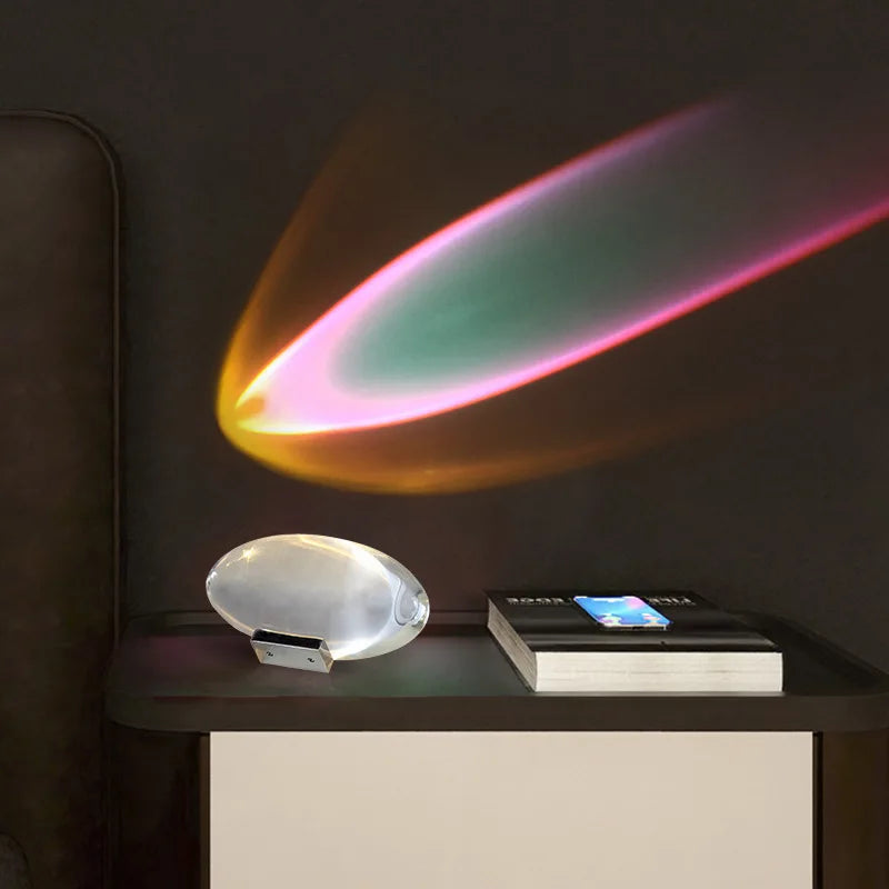 Relaxing StarGlow Crystal Eye Lamp with a galaxy projector, ideal for meditation or a peaceful bedroom.