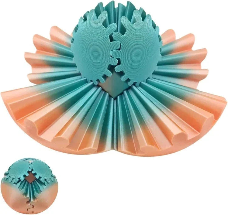 Portable PLA Steampunk Fidget Gear Ball. Ideal for stress relief, anxiety, & focus. Mechanical sensory desk toy.